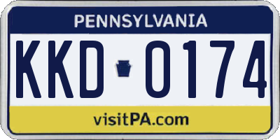 PA license plate KKD0174