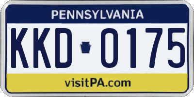 PA license plate KKD0175