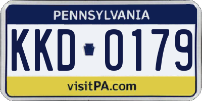 PA license plate KKD0179