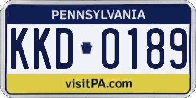 PA license plate KKD0189