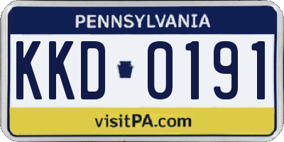 PA license plate KKD0191