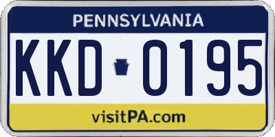 PA license plate KKD0195