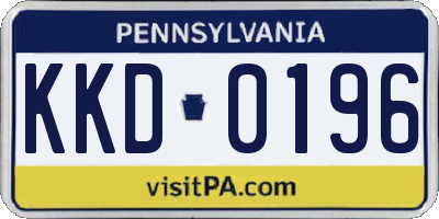 PA license plate KKD0196