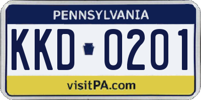 PA license plate KKD0201