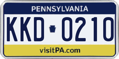 PA license plate KKD0210