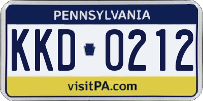 PA license plate KKD0212