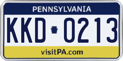 PA license plate KKD0213