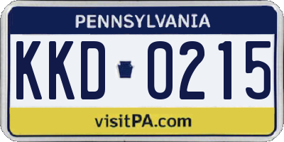 PA license plate KKD0215