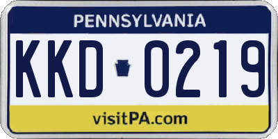 PA license plate KKD0219