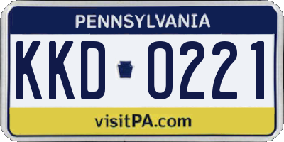 PA license plate KKD0221
