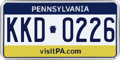 PA license plate KKD0226