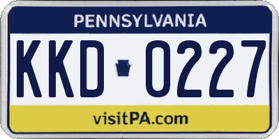 PA license plate KKD0227