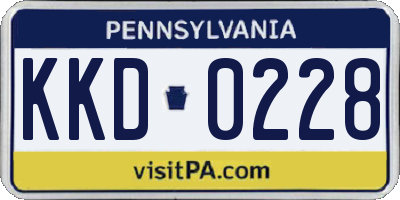 PA license plate KKD0228