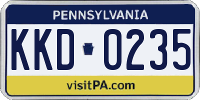 PA license plate KKD0235