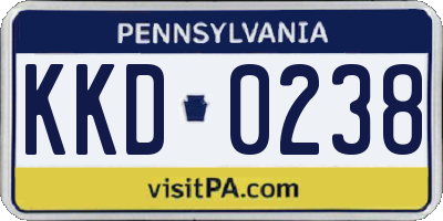 PA license plate KKD0238