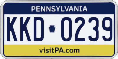 PA license plate KKD0239