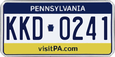 PA license plate KKD0241