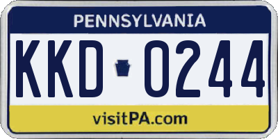 PA license plate KKD0244