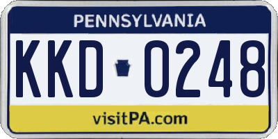 PA license plate KKD0248