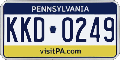 PA license plate KKD0249