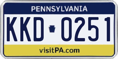 PA license plate KKD0251