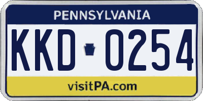 PA license plate KKD0254