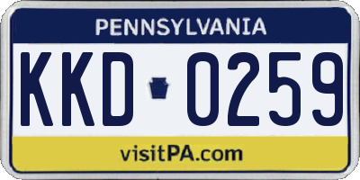 PA license plate KKD0259