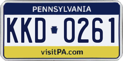 PA license plate KKD0261