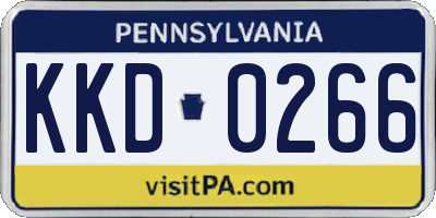 PA license plate KKD0266