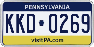 PA license plate KKD0269
