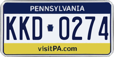 PA license plate KKD0274