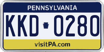 PA license plate KKD0280