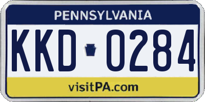 PA license plate KKD0284