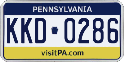 PA license plate KKD0286