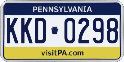 PA license plate KKD0298