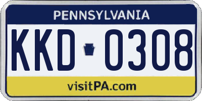 PA license plate KKD0308