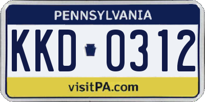 PA license plate KKD0312
