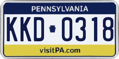 PA license plate KKD0318