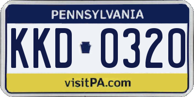 PA license plate KKD0320