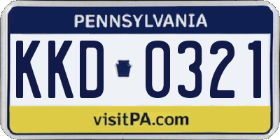 PA license plate KKD0321