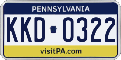 PA license plate KKD0322