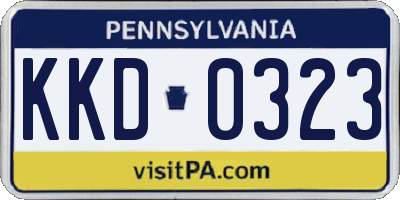 PA license plate KKD0323