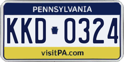 PA license plate KKD0324