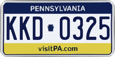 PA license plate KKD0325