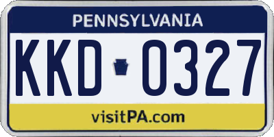 PA license plate KKD0327