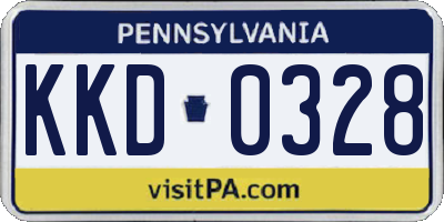 PA license plate KKD0328