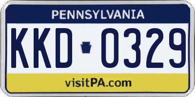 PA license plate KKD0329