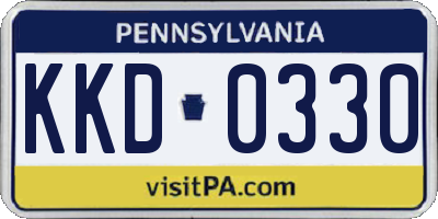 PA license plate KKD0330