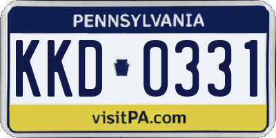 PA license plate KKD0331