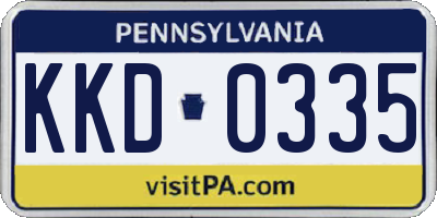 PA license plate KKD0335